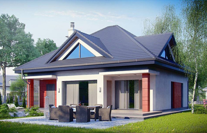 Z278 - Практичный дом со встроенными гаражом, с большой площадью остекления в гостиной.