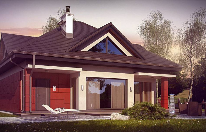 Z278 - Практичный дом со встроенными гаражом, с большой площадью остекления в гостиной.